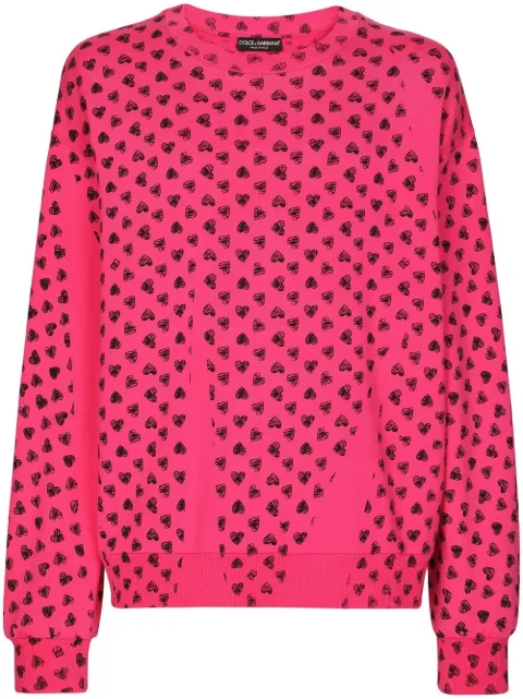 Dolce & Gabbana heart-print long-sleeve sweatshirt Pink G9ZN6TG7G7D
