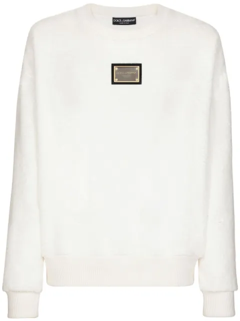 Dolce & Gabbana logo-plaque detail sweatshirt White G9WU8THU7OC