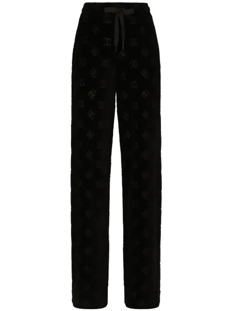 Dolce & Gabbana DG-logo flocked track pants Black FTCKJTFJ7DL