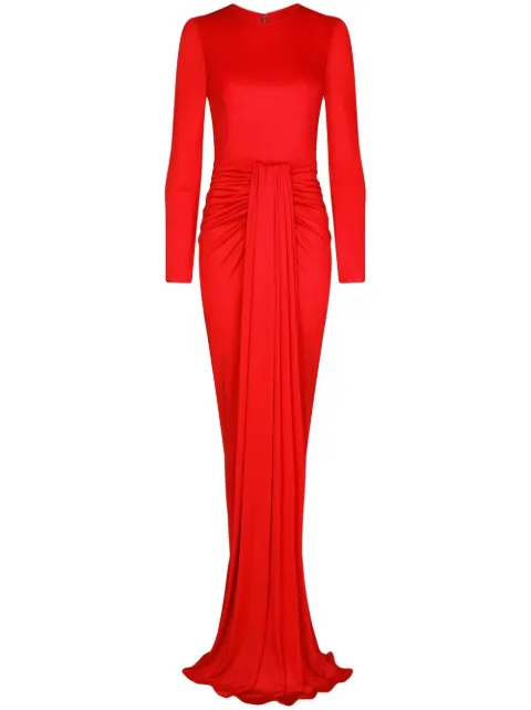Dolce & Gabbana draped-detail organzine evening gown Red F6AZKTFU8BX
