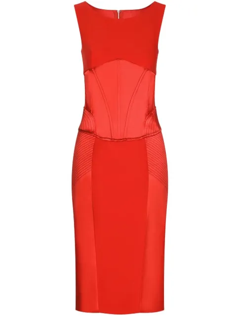 Dolce & Gabbana corset-detail satin midi dress Red F6AWOTFURAD