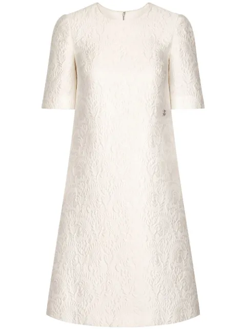 Dolce & Gabbana floral-jacquard midi dress White F6ARYTHJMOK