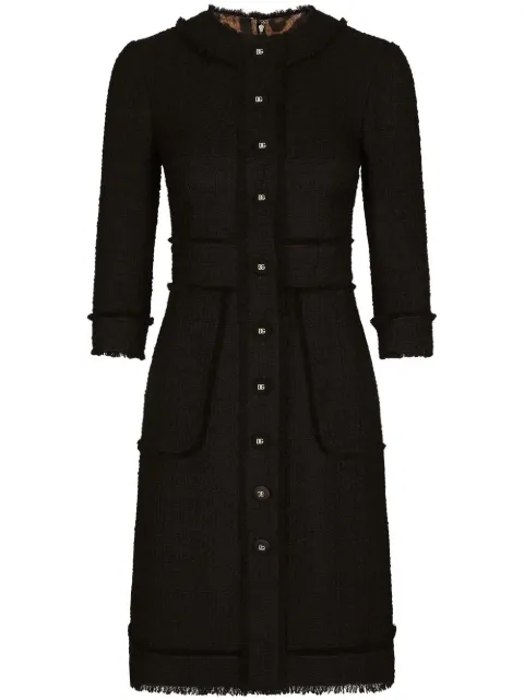 Dolce & Gabbana Raschel tweed midi dress Black F6ARXTFMMHNN0000