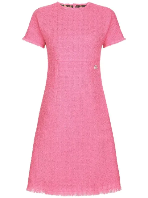 Dolce & Gabbana short-sleeve tweed minidress Pink F6ARVTFMMHNF0758