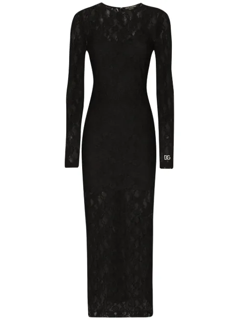 Dolce & Gabbana lace maxi dress Black F6AQOTFLUBP