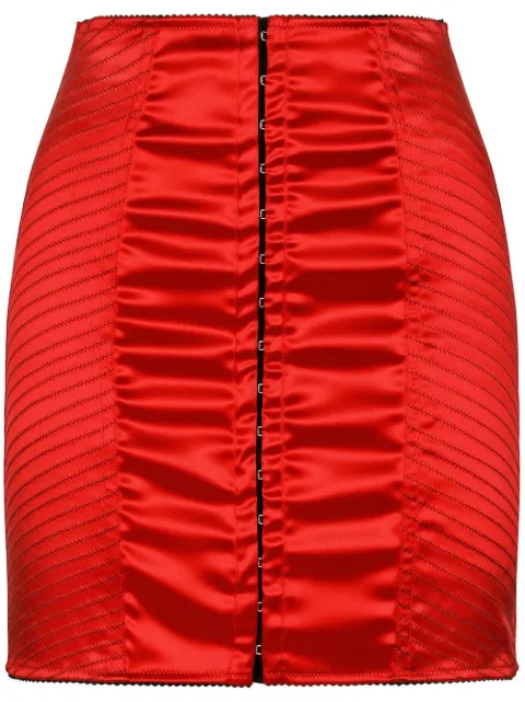 Dolce & Gabbana ruched satin miniskirt Red F4CLDTFURAD