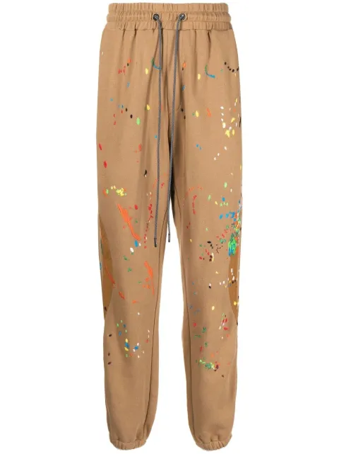 Mostly Heard Rarely Seen Warped paint-embroidered track pants Brown MH02BCKB01