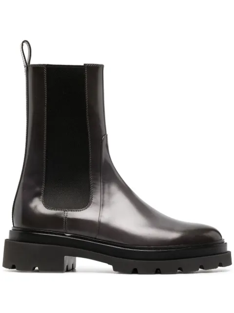 Santoni patent-finish chelsea boots Grey WTEI59524GOMB