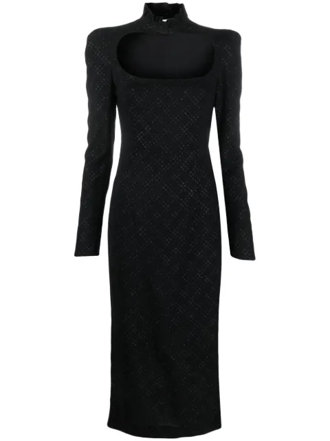 Philosophy Di Lorenzo Serafini diamond-pattern midi dress Black A04307142