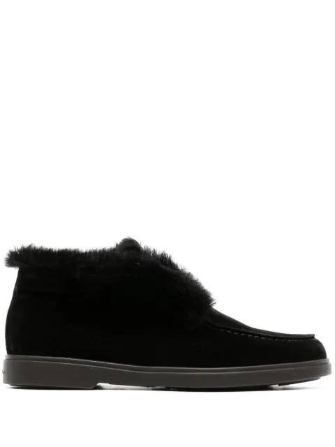 Santoni slip-on shearling loafers Black WUYA58457NERA