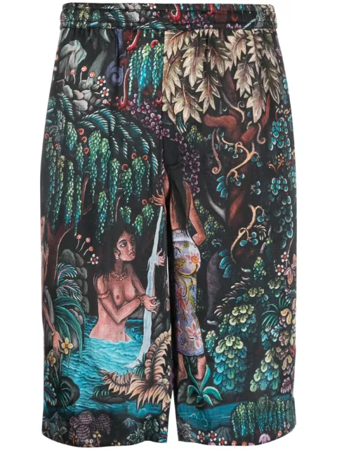 Endless Joy Goa Gajah silk bermuda shorts Black GOAGAJAHBOARDSHORT