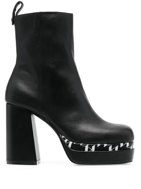Karl Lagerfeld monogram-print platform boots Black KLL30144999
