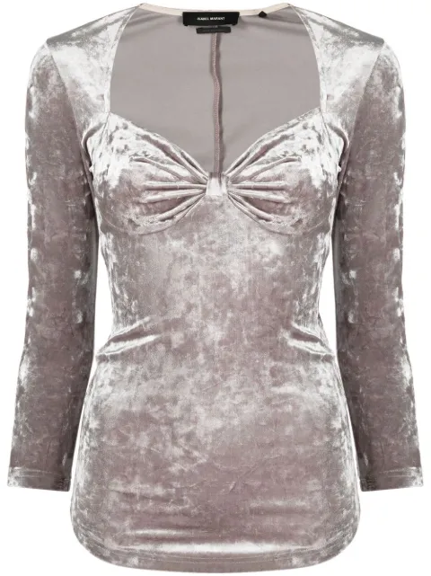 ISABEL MARANT Gubaia velvet top Grey HT239622H025I02SN