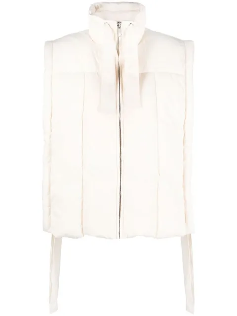 GANNI logo-embroidered padded gilet Neutrals F7287