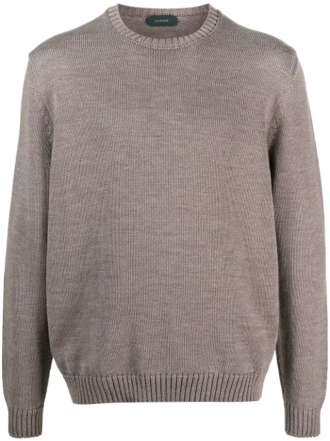 Zanone knitted crew-neck jumper Grey 812527ZR229