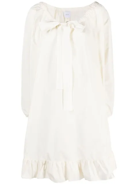 Patou tie-neck ruffled minidress Neutrals DR1080011007W