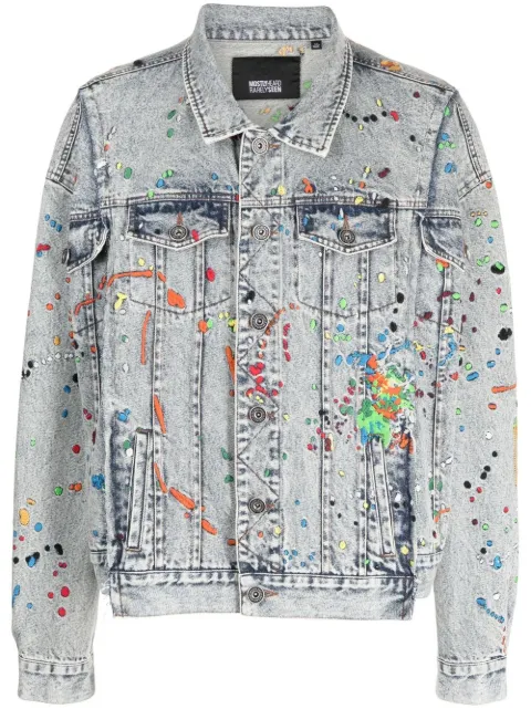 Mostly Heard Rarely Seen paint-embroidered denim jacket Blue MH02BCX03