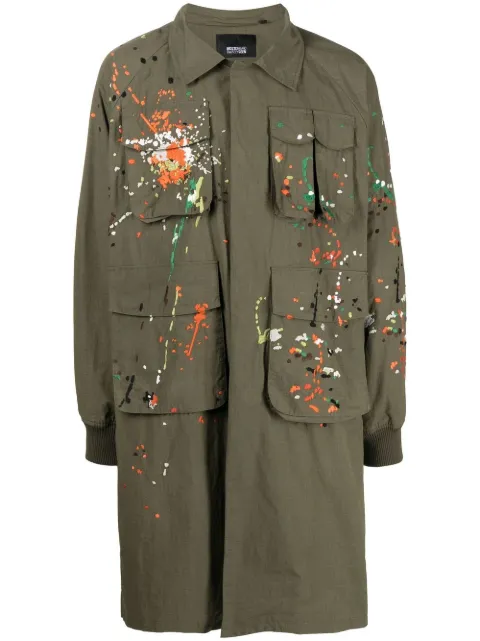 Mostly Heard Rarely Seen paint-embroidered backpack coat Green MH02BCX02