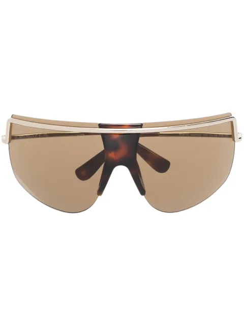 Max Mara Eyewear tortoiseshell-effect shield-frame sunglasses Brown MM0050