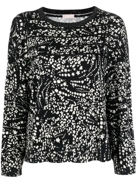 LIU JO star-print lurex-detail jumper Black WF2390MA49I