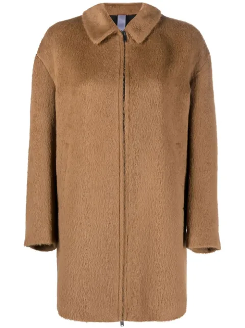 Hevo zip-up collared coat Brown MOTTOLAWC831