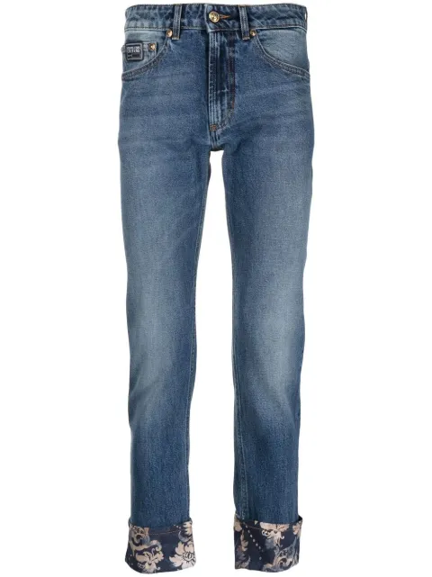 Versace Jeans Couture floral-print cropped jeans Blue 73GAB5DMDW009D09