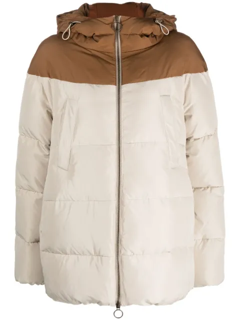 Eleventy two-tone padded hooded jacket Neutrals F80SPOF01TES0F266