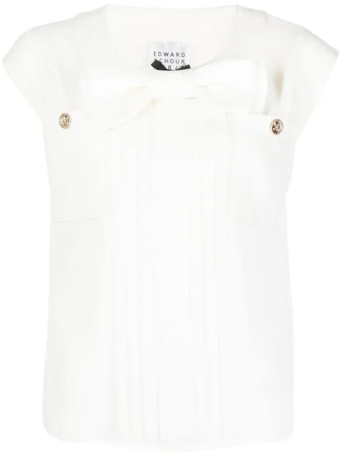 Edward Achour Paris bow-detail top White 030702205