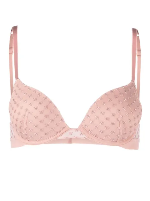Wolford logo-embroidered demi-cup bra Pink 4W1215