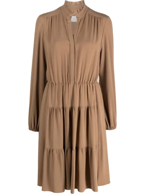 Eleventy tiered long-sleeved dress Brown F80ABIF05TES0F274