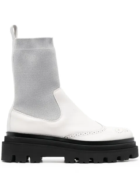 Eleventy leather ankle-sock boots Neutrals F82SCAF05PEL0F034