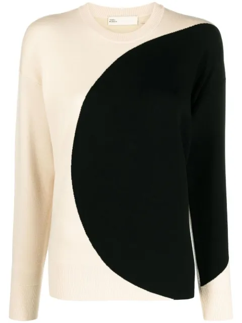 Tory Burch two-tone crew-neck jumper Black 139796