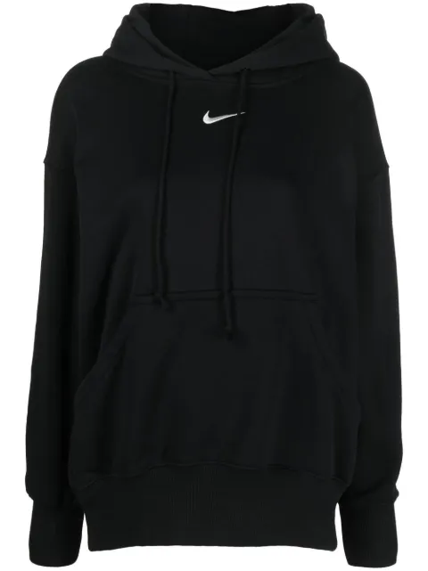 Nike embroidered-logo cotton hoodie Black DQ5860