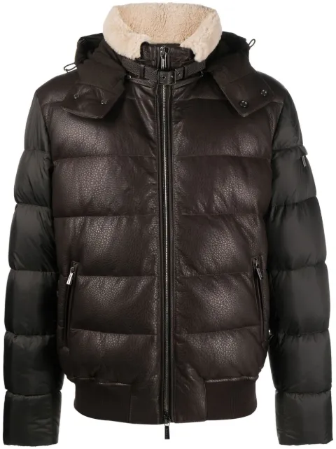 Moorer panelled down-padded jacket Brown WRIGHTMAS