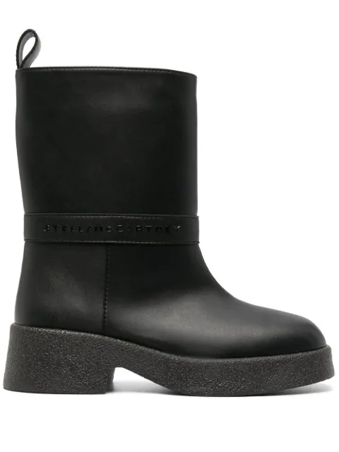 Stella McCartney debossed-logo detail boots Black 810131AP00M0