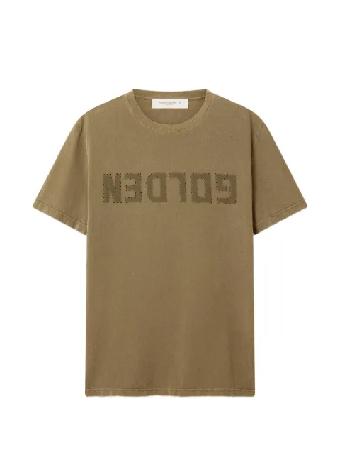 Golden Goose logo-print cotton T-shirt Green GMP01220P000671