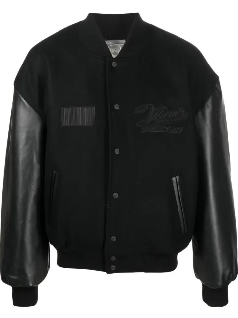 VTMNTS logo-patch long-sleeve bomber jacket Black VL14JA560B5040