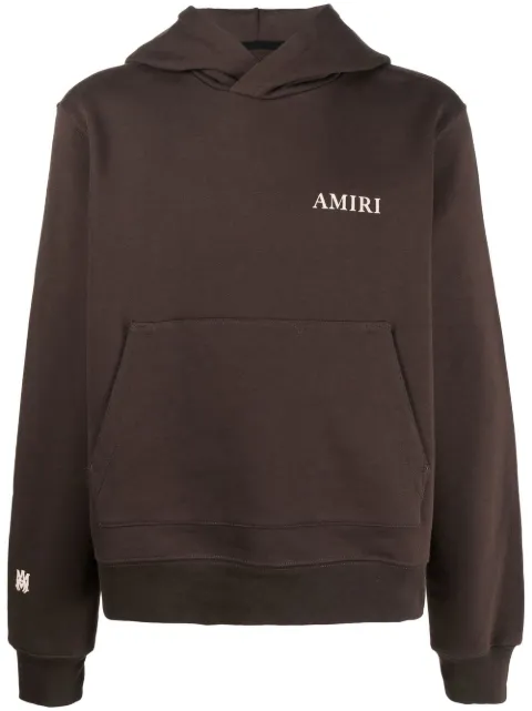 AMIRI logo-print cotton hoodie Brown AW22MJL011