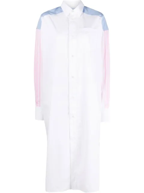 Maison Kitsuné colour-block cotton shirt dress White JW01628WC0024