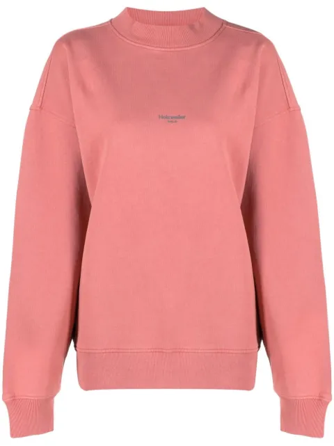 Holzweiler logo-print oversized cotton sweatshirt Pink 14166