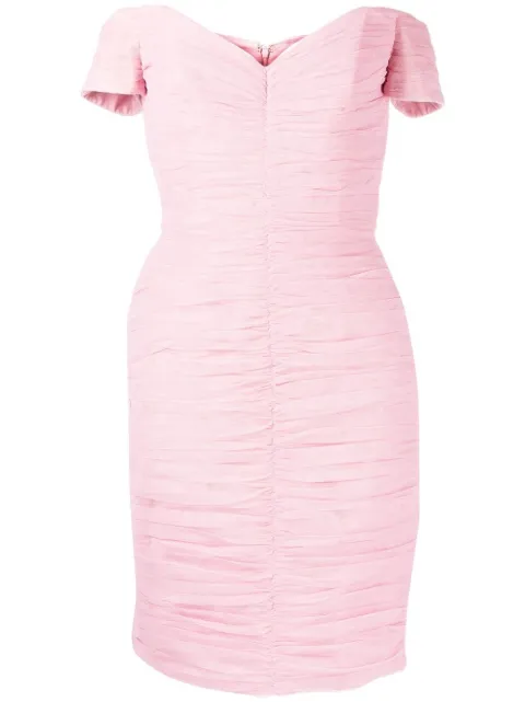ANOUKI off-shoulder draped mini dress Pink AW22I08DRPKTU