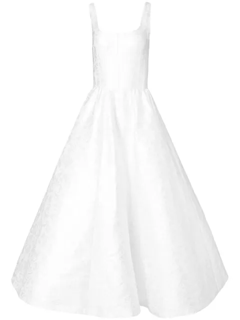 Carolina Herrera patterned-jacquard midi-dress White R2311N543RJA