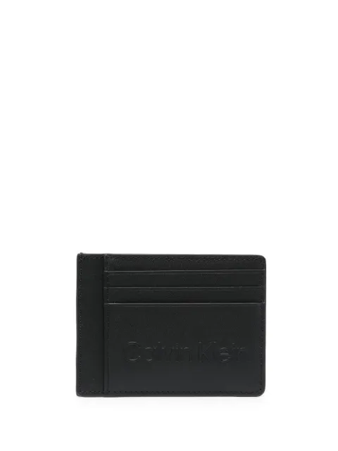Calvin Klein logo embossed leather cardholder Black K50K509971