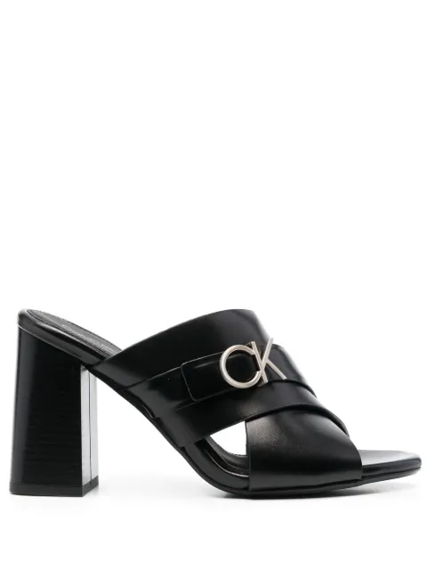 Calvin Klein 95mm logo-plaque sandals Black HW0HW01520