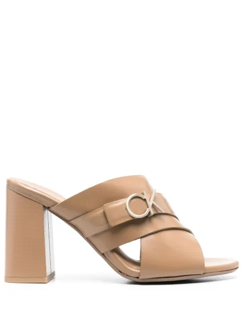 Calvin Klein 95mm logo-plaque sandals Neutrals HW0HW01520