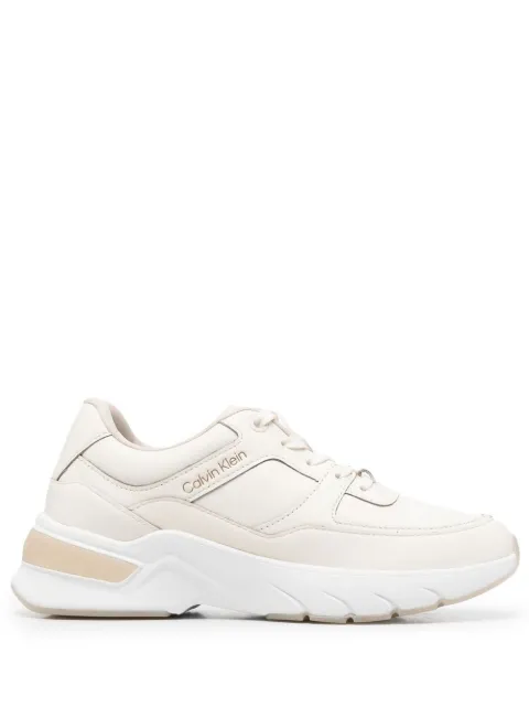 Calvin Klein logo-embroidered panelled sneakers Neutrals HW0HW01351