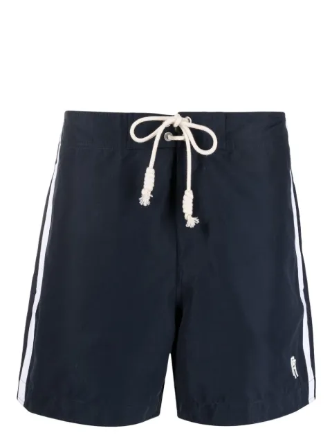 Palm Angels logo-embroidered swimming shorts Blue PMFA009F22FAB0014601