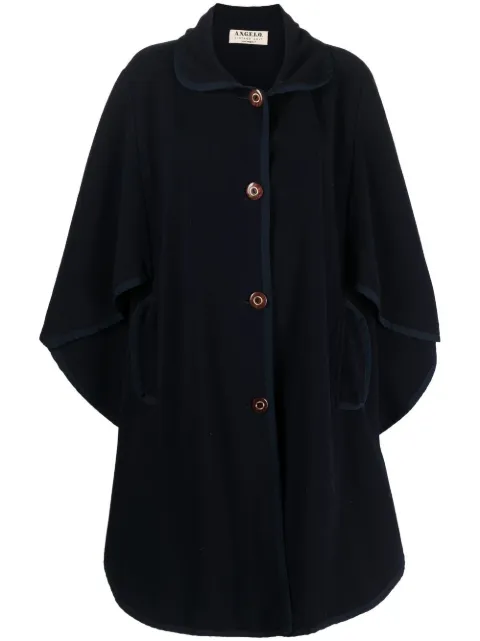 A.N.G.E.L.O. Vintage Cult 1980s cape-style single-breasted coat Blue ANG450PM