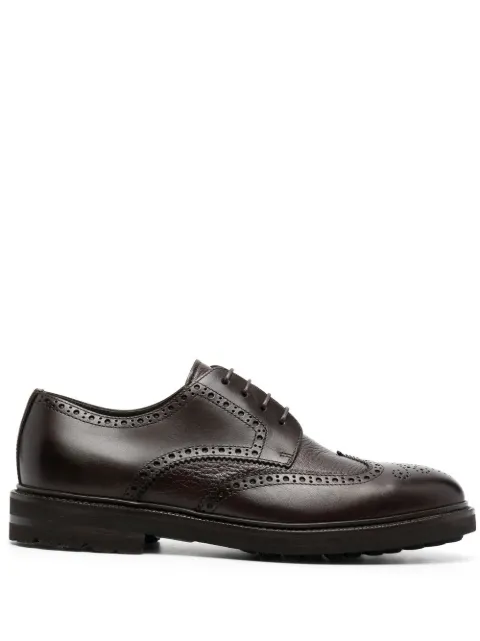 Henderson Baracco perforated leather derby shoes Brown 82216BV