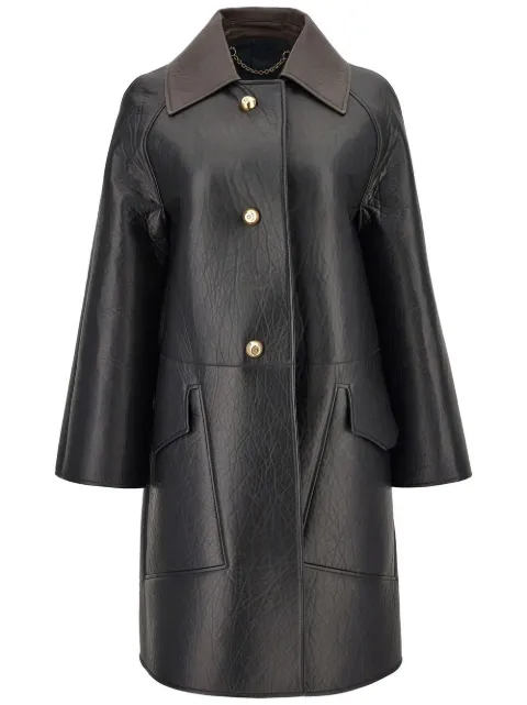 Ferragamo textured nappa-leather coat Black 757197